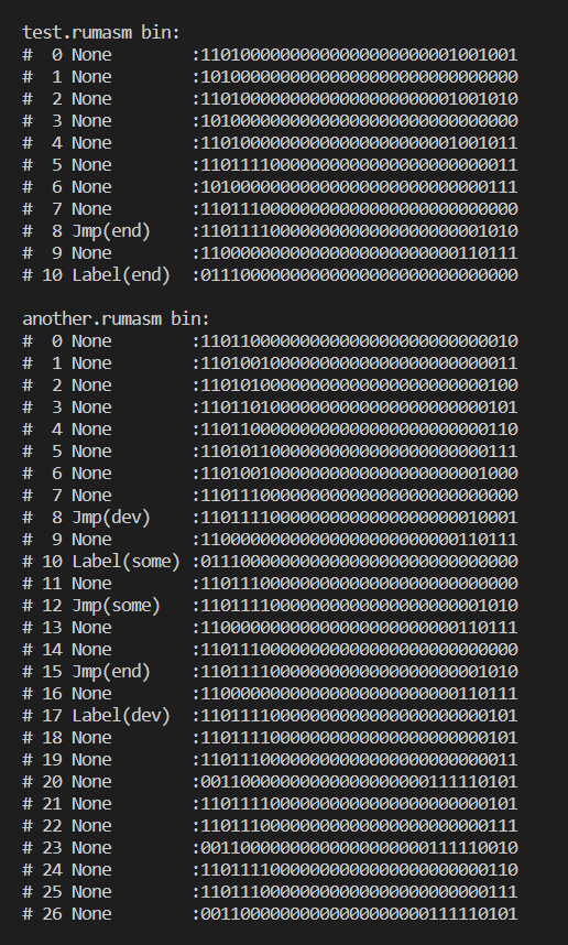 RUMasm binary